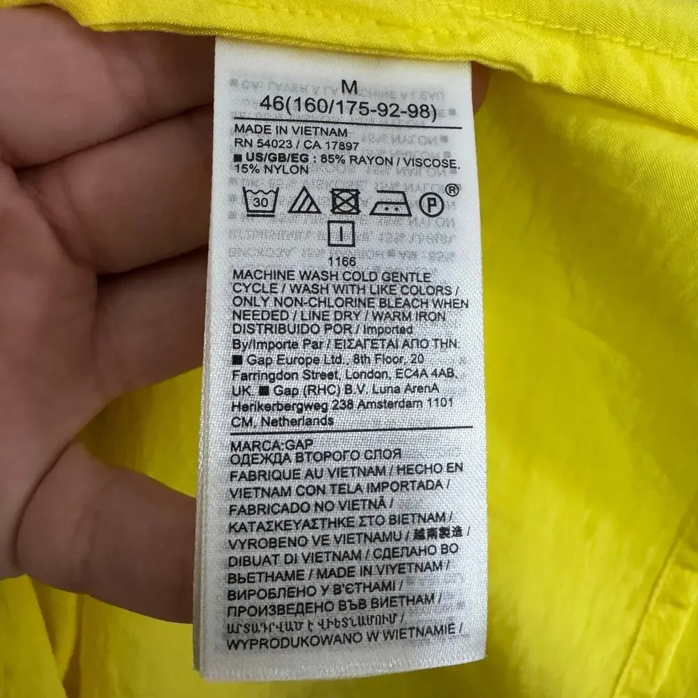 GAP Yellow Sleeveless Dress Women’s Medium Cutout Tiered Drawstring Waist NWT - Picture 10 of 14
